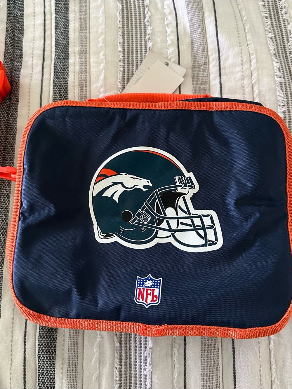 NFL Denver Broncos Navy and Orange Helmet Lunch Case
